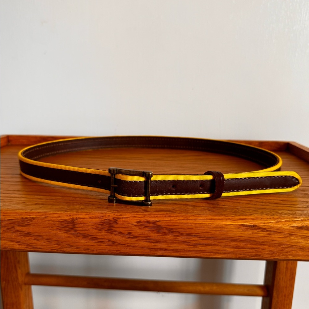 Linea Pelle Brown and Yellow Leather Belt